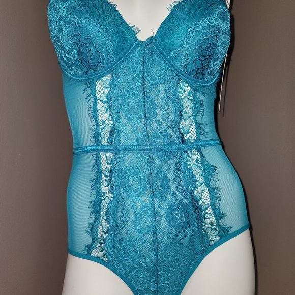 Juicy Couture Push Up Lace Mesh Bodysuit Lingerie Sz SM - Picture 9 of 15